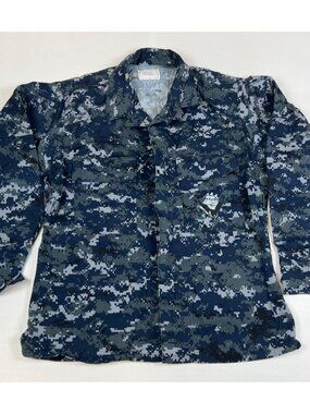 Authentic US Navy NWU Type III Digital Camo Work Uniform Shirt Small Short Blue